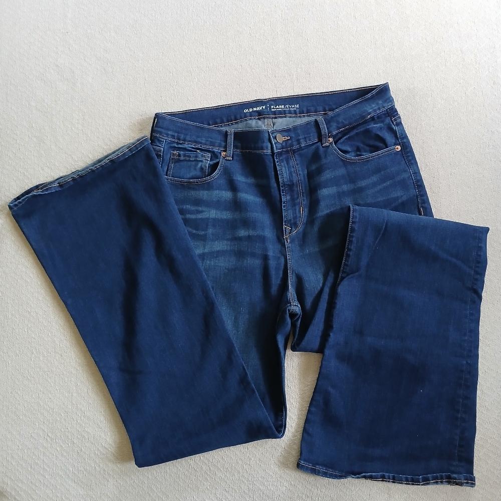 old navy ♡ flare high rise jeans 14 y2k retro 70s indie boho western vintage ins